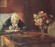 Anna Ancher Ane Hedvig Broendum Sitting at the Table oil painting on canvas